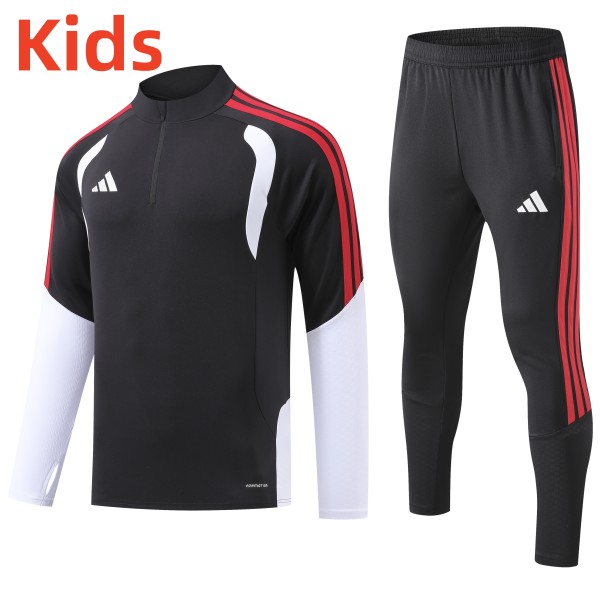 2026 AD Black Kids Half Pull Tracksuit