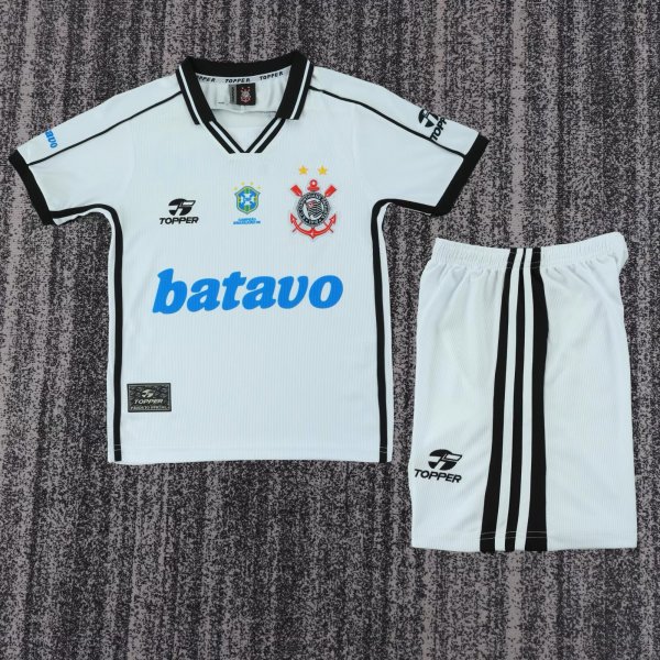 2000 Corinthians Home Retro Kids Soccer Jersey
