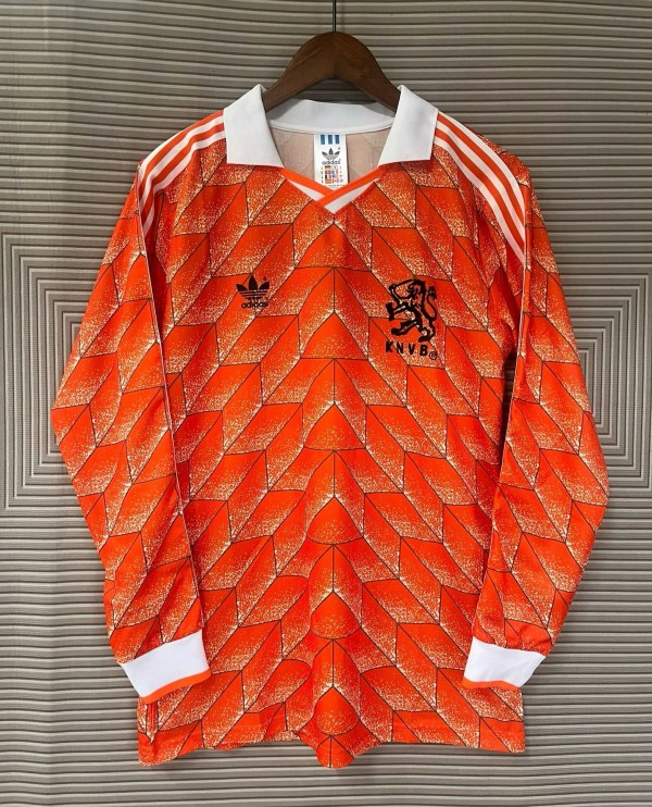 1988 NetherIands Home Long sleeves Retro Soccer Jersey