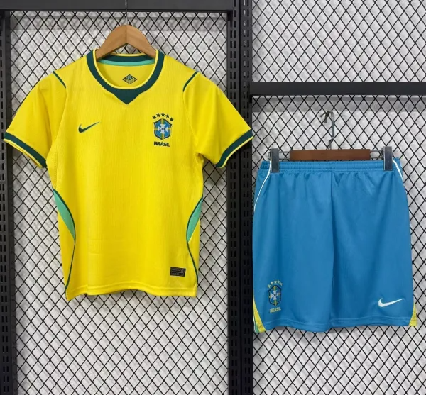 2026 World Cup  Brazil Home Kids Soccer Jersey