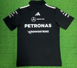 2026 Benz New Pattern Heat Transfer Printing Short Sleeve Racing Suit*有领