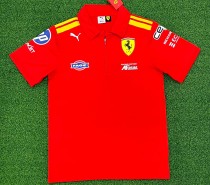 2026 Ferrari New Pattern Heat Transfer Printing Short Sleeve Racing Suit*有领