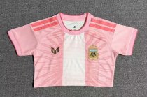 26-27 Argentina Pink Messi Farewell Match Women Cheerleading Short-sleeved (女)
