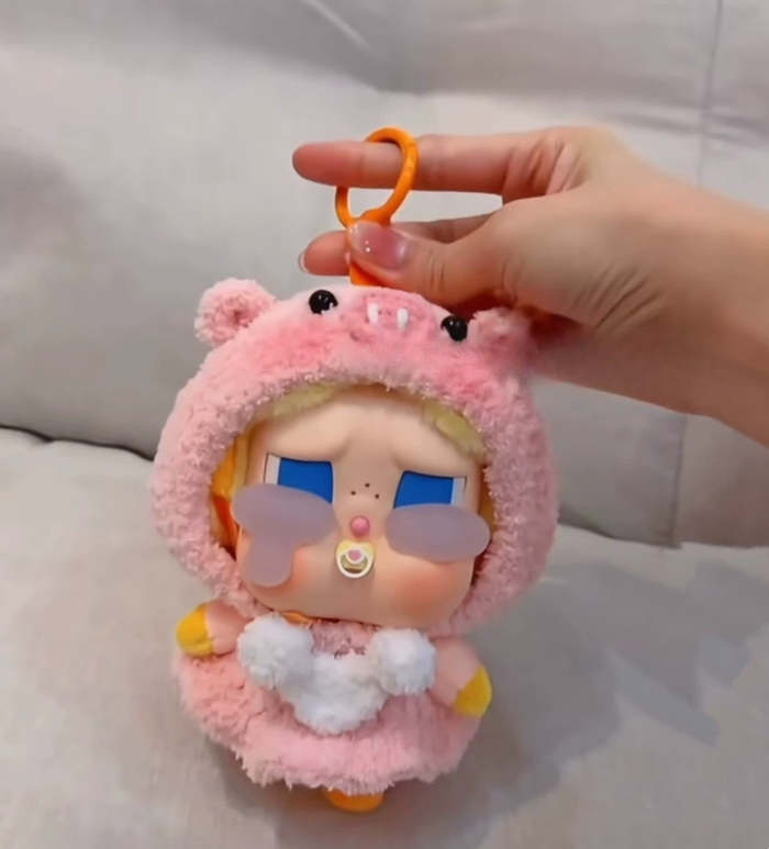 Crybaby Pink Pig Outfit - Plush Hood with Ears