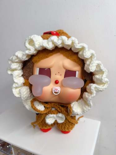 Crybaby Deer Costume - Plush Fawn Hood with Ruffle Trim