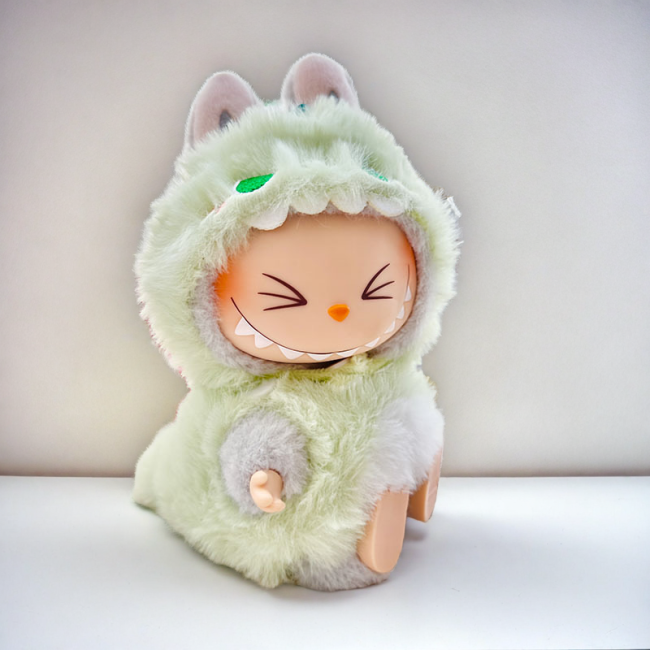 Labubu Mint Monster Outfit Set - Green Fluffy Character Costume