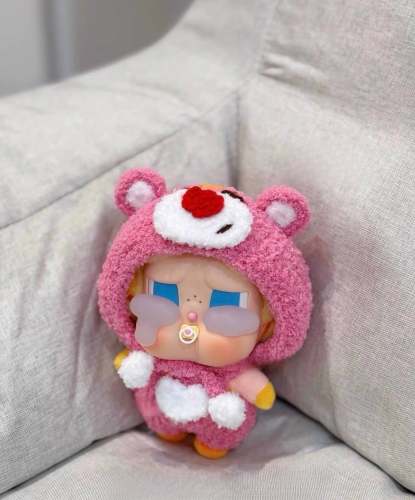 Crybaby Pink Bear Outfit - Plush Teddy Hood with Ears