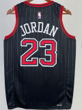 22-23 BULLS JORDAN #23 Black Top Quality Hot Pressing NBA Jersey (Trapeze Edition)