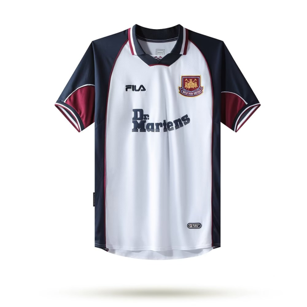 1999-2001 West Ham White Retro Soccer Jersey