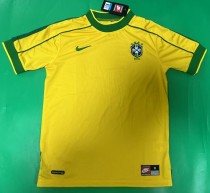 1998 Brazil Home Retro Soccer Jersey*耐克标有蓝边