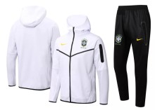 22-23 Brazil White Hoodie Jacket Tracksuit#F392