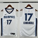 23-24 GRIZZLIES KAWAMURA #17 White Top Quality Hot Pressing NBA Jersey
