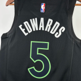 22-23 TIMBERWOLVES EDWARDS #5 Black Top Quality Hot Pressing NBA Jersey (Trapeze Edition)