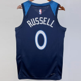 22-23 Timberwolves RUSSELL #0 Blue Top Quality Hot Pressing NBA Jersey