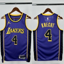 22-23 LAKERS KNECHT #4 Purple Top Quality Hot Pressing NBA Jersey (Trapeze Edition) 飞人版