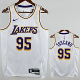 22-23 LAKERS TOSCANO #95 White Top Quality Hot Pressing NBA Jersey