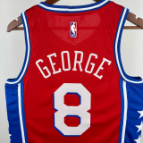 24-25 76ERS GEORGE #8 Red Top Quality Hot Pressing NBA Jersey (Trapeze Edition)
