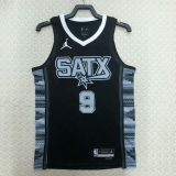 22-23 SA Spurs PARKER #9 Black Top Quality Hot Pressing NBA Jersey (Trapeze Edition)