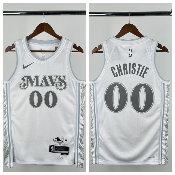 24-25 Dallas Mavericks CHRISTIE #00 White City Edition Top Quality Hot Pressing NBA Jersey