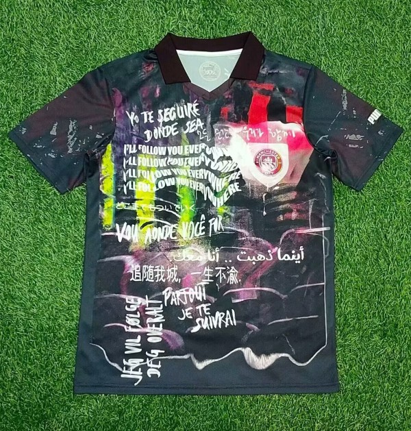 25-26 Man City Grey Red Limited Edition Fans Soccer Jersey