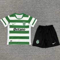 25-26 Sporting Lisbon Home Kids Soccer Jersey