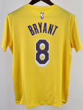 2023 LAKERS BRYANT #8 Yellow Quick drying T-shirt