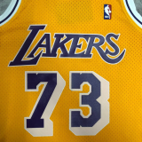 1999 LAKERS RODMAN #73 Yellow Retro Top Quality Hot Pressing NBA Jersey