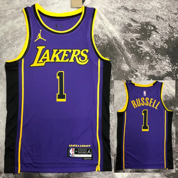 22-23 LAKERS RUSSELL #1 Purple Top Quality Hot Pressing NBA Jersey (Trapeze Edition)
