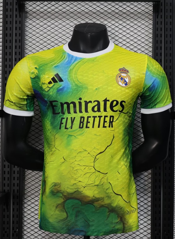 25-26 RMA Yellow Green Special Edition Player Version Soccer Jersey