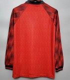 1996 Man Utd Home Long Sleeve Retro Soccer Jersey