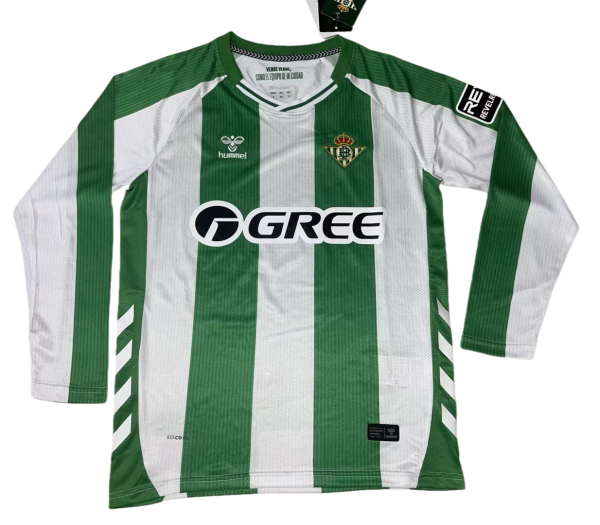 25-26 Real Betis Home Long Sleeve Fans Soccer Jersey