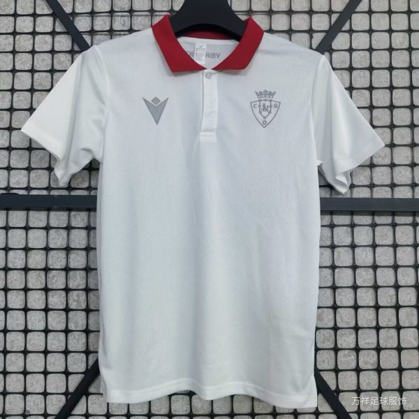 25-26 Osasuna White Polo Short Sleeve
