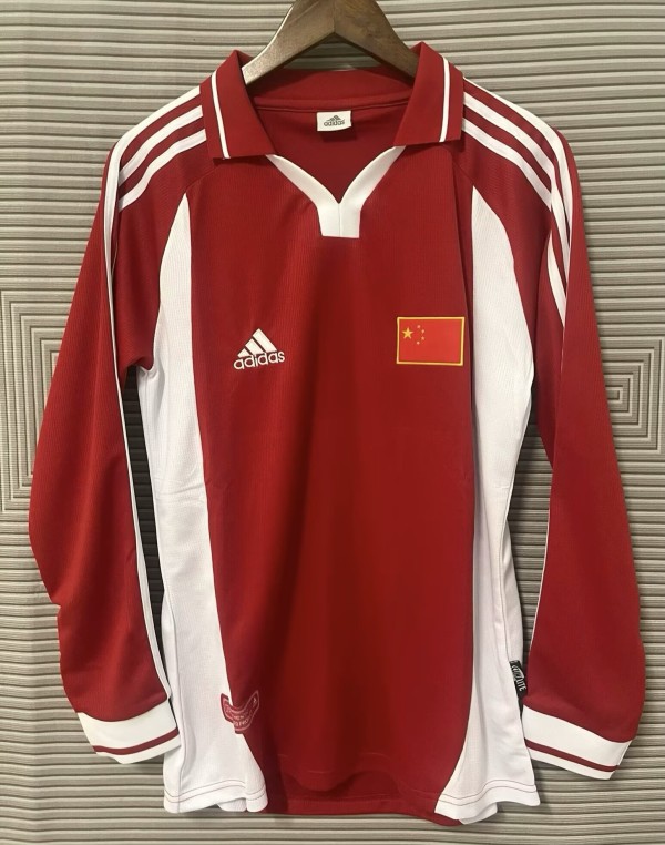 2002 China Long sleeves Retro Soccer Jersey