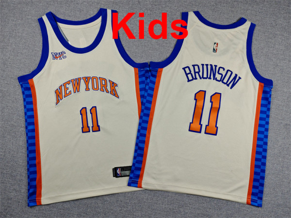 2026  Knicks Top Quality Hot Pressing Kids NBA Jersey