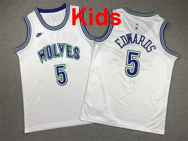 2026  Timberwolves Top Quality Hot Pressing Kids NBA Jersey