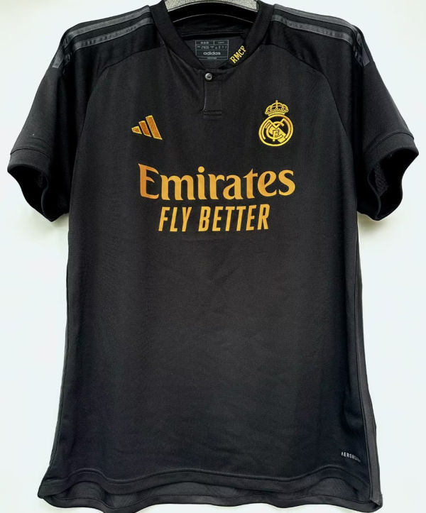 2023/24 RM 1:1 Quality Third Black Fans Soccer Jersey