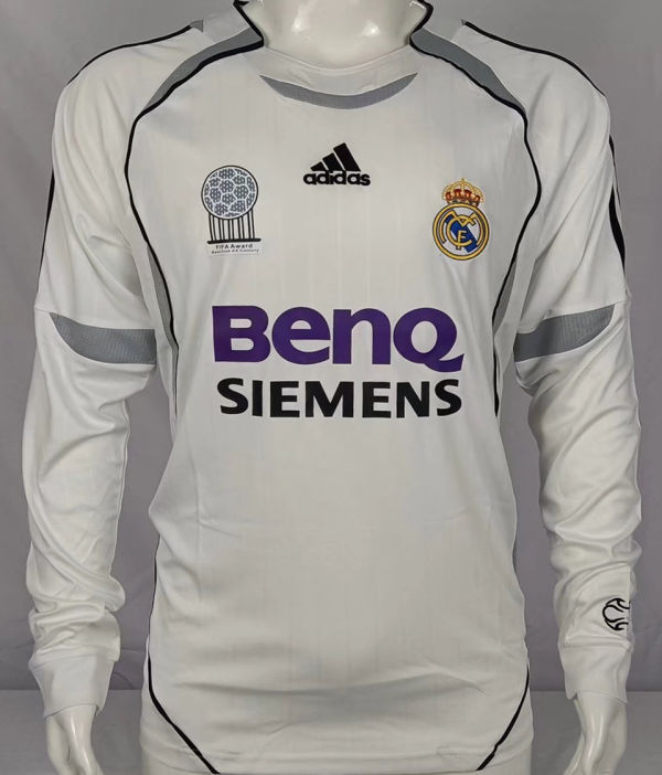 2006/07 RM White Home Long Sleeve Retro Jersey