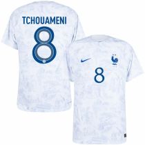 TCHOUAMENI #8 France 1:1 Away White Fans Jersey 2022/23 ★★