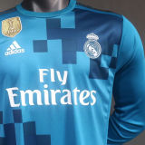 2017/18 RM Third Retro Player Version Long Sleeve Soccer Jersey 球员版带胸前章