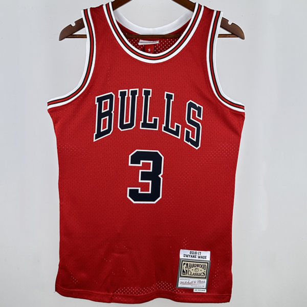 2016/17 Bulls WADE #3 Red Retro NBA Jerseys 热压
