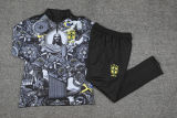 2025 Brazil Black Kids Sweater Tracksuit