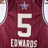 2024 ALL-STAR EDWARDS #5 Red NBA Jerseys