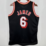 2013/14 Miami Heat JAMES #6 Black Retro NBA Jersey