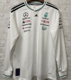 2025 Mercedes AMG Petronas F1 White Long Sleeve Team T-Shirt