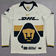 2025/26 Pumas UNAM Home White Long Sleeve Soccer Jersey