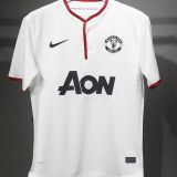 2012/13 M Utd Away White Retro Player Version Soccer Jersey