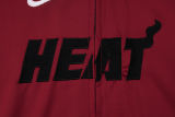 2025/26 Miami Heat Maroon Hoody Zipper Jacket Tracksuit