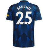 2021/22 M Utd Third Blue Player Version Soccer Jersey