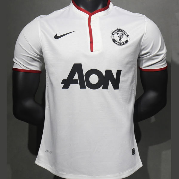 2012/13 M Utd Away White Retro Player Version Soccer Jersey
