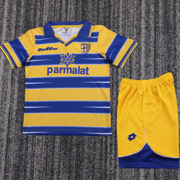1998/1999 Parma Home Retro Kids Soccer Jersey